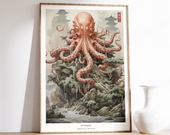Japanese Art Print | Octopus Print | Animal Wall Art | Traditional Japanese Artwork | Octopus Lover Gift