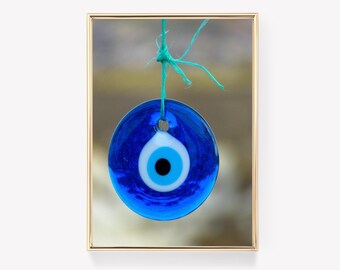Evil Eye Amulet | Protection Art | Vintage Charm | Wall Decor | Good Luck Print | Spiritual Symbol