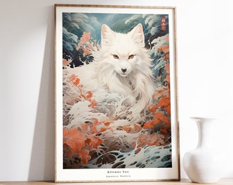 Japanese Art Print | Kitsune Fox Print | Animal Wall Art | Traditional Japanese Artwork | Kitsune Fox Lover Gift