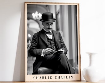 Charlie Chaplin | Charlie Chaplin Poster | Vintage Art | Antique Decor | Modern Wall Art | Living Room Print