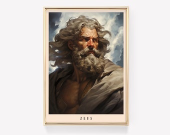 Zeus Poster | Mythology Poster | Ancient Greece Art | Mythical Poster | Goddess Art | Mythology God | Zeus Print