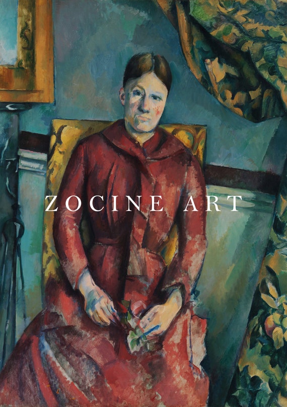 madame cezanne in a red dress Paul Cezanne, Madame Cezanne in a Red Dress, portrait painting in oil on canvas, 1888-1890 Stock Photo