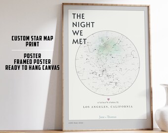 Custom Star Map Print | The Night We Met | Where We Met Map Poster | Custom Wedding Gift | Valentines Day Gift | Anniversary Gift