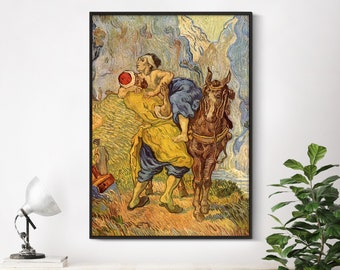 Van Gogh Print | The Good Samaritan after Delacroix (1890) | Vintage Painting, Antique Wall Art, Van Gogh Poster, Van Gogh Painting