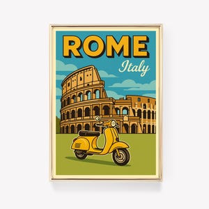 Rome Travel Poster, Italy Wall Art, Rome Print, Italian Decor, Vintage Rome Canvas, Italy Poster, Rome Gift