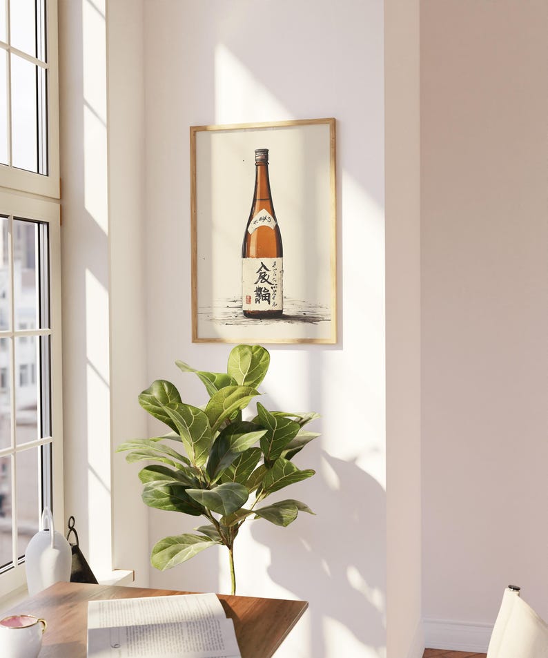 a picture of a beer bottle hanging on a wall