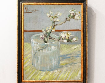 Van Gogh Poster | Blossoming Almond Branch in a Glass (1888) | Still Life Print, Vintage Painting, Antique Wall Art, Van Gogh Poster