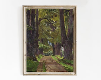 Scenery Wall Art | Vintage Poster | Rustic Landscape | Antique Painting, Forest Canvas Framed, Home Wall Art, Scenery Print, Gift