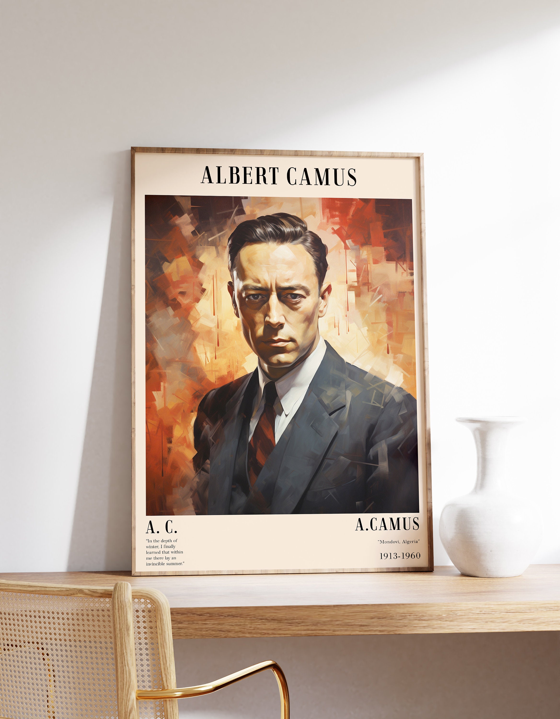 Albert Camus Poster | Vintage Wall Art | Bookworm Gift | Wall Art ...