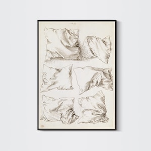 Six Studies of Pillows by Albrecht Durer, 1493 - Bedroom Wall Art - Durer Print - Poster Print Art - Laundry Room Decor - Sleep Art Print
