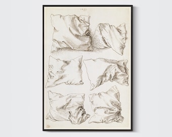 Six Studies of Pillows by Albrecht Durer, 1493 - Bedroom Wall Art - Durer Print - Poster Print Art - Laundry Room Decor - Sleep Art Print