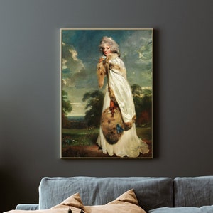 Vintage Parisian Painting | Antique Woman Wall Art | Light Academia Print | Dark Academia Decor | Cabin Room Decor | Canvas Gift Art Poster