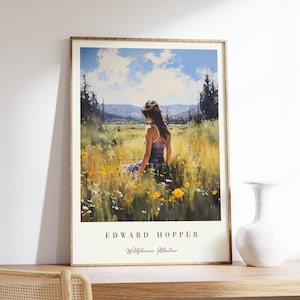 Manifesto di Wildflowers Meadow / Edward Hopper / Dipinto d'epoca / Arte murale moderna / Stampa antica / Decorazione estetica