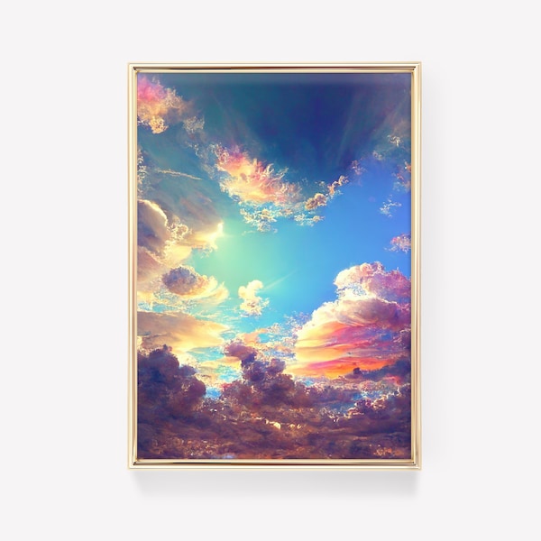 Cloud Painting | Cloud Poster | Cloud Print | Cloud Art Work | Antique Painting | Landscape Poster | Scenery Poster | Bedroom Wall Art