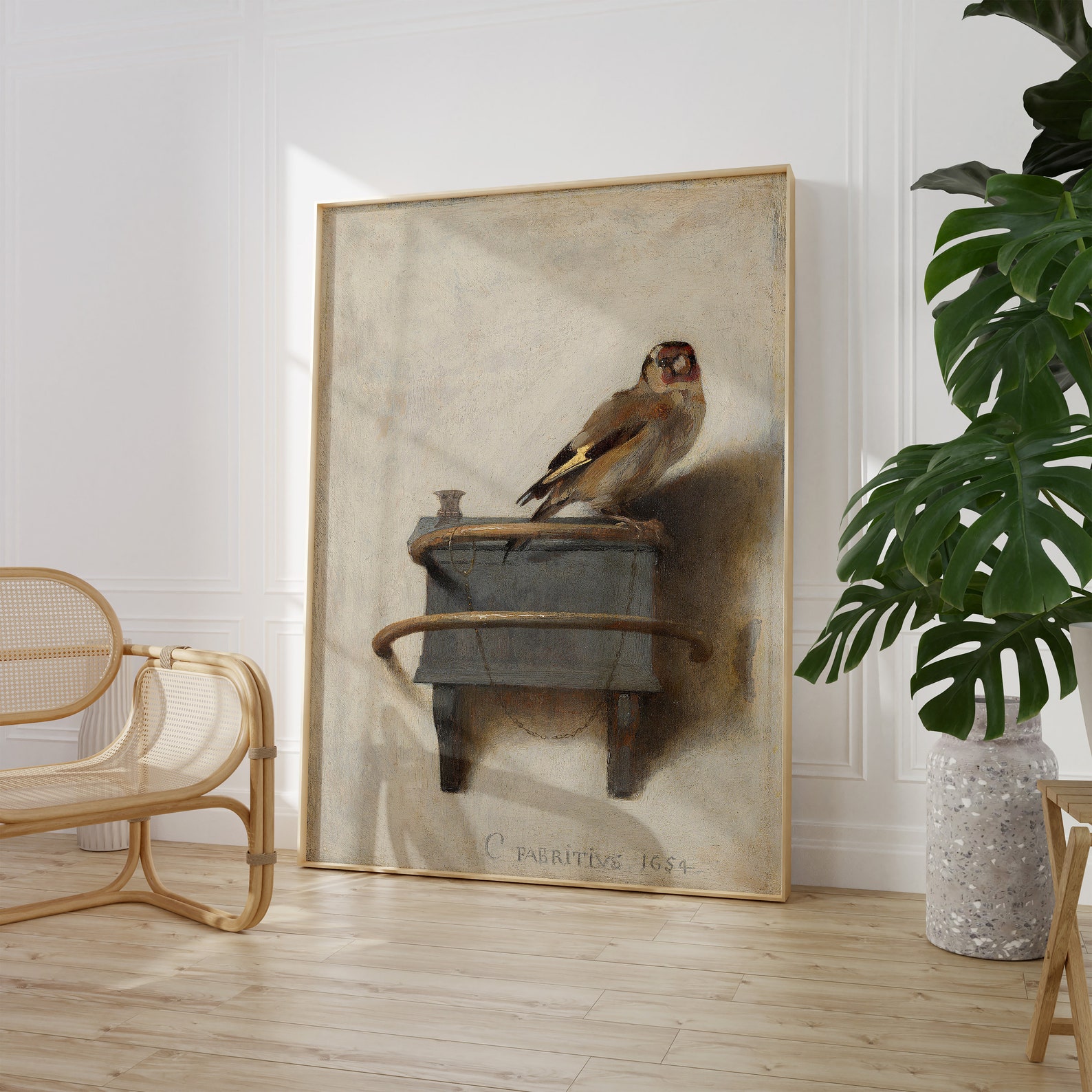 Carel Fabritius - the Goldfinch (1654) - Vintage Painting, Poster Print ...