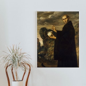 Francisco de Zurbaran - Heiliger Benedikt (1640) - Reproduktion Klassische Malerei Foto Poster Druck Fine Art Geschenk Boho Minimal Home Wanddekoration