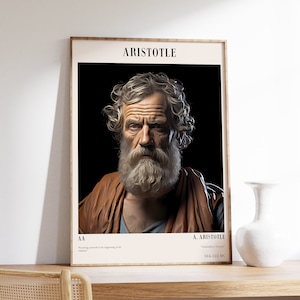 Aristoteles-poster | Vintage portret | Historische poster | Antiek woondecoratie | Bibliotheekdecoratie