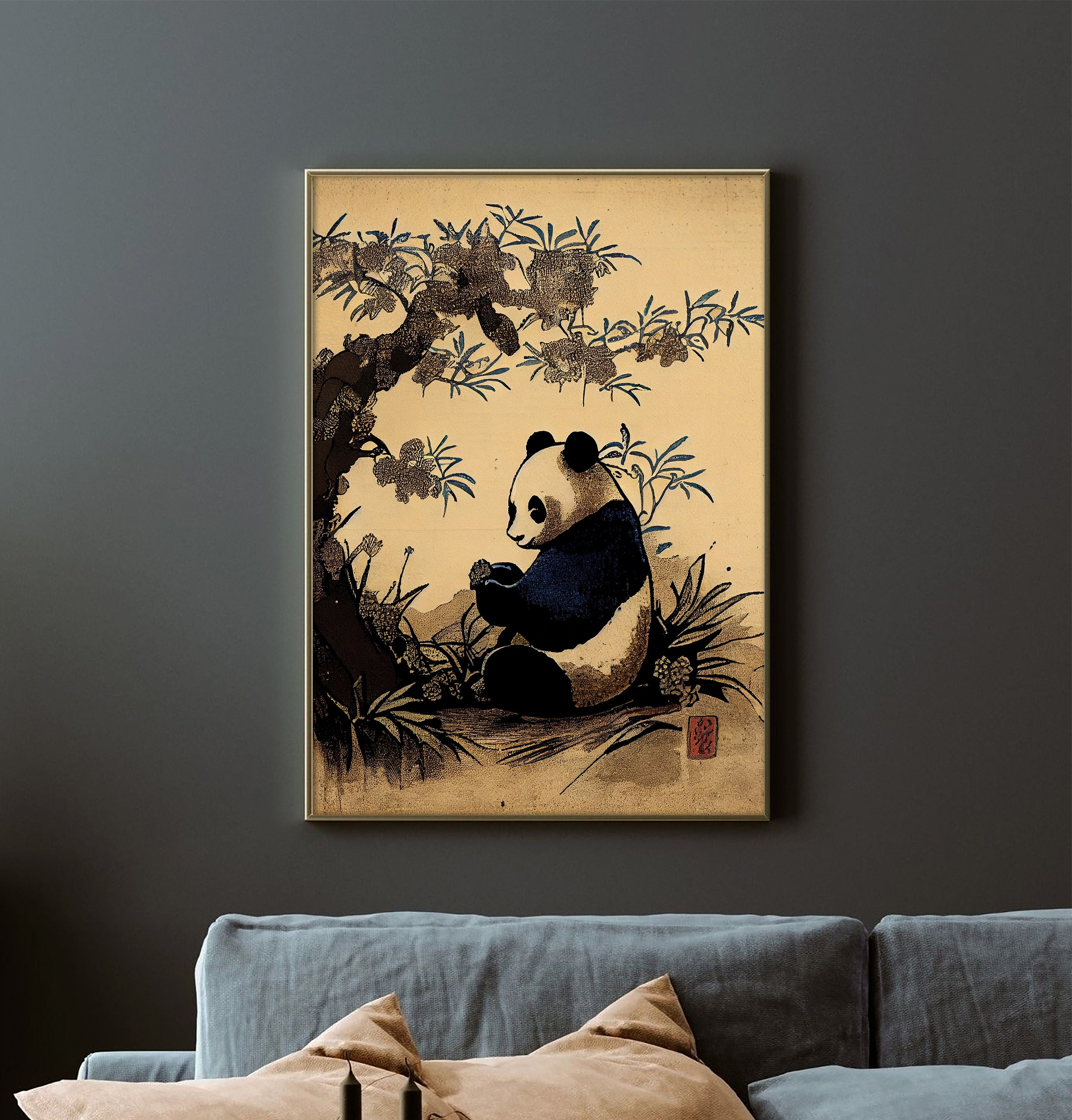 Premium Print | Panda Poster | Japanese Painting | Mid Century | Ukiyo ...