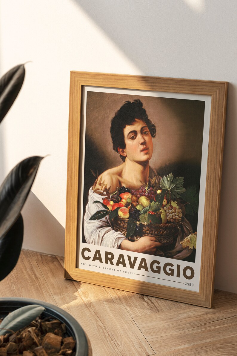 Caravaggio Art Print | Boy With a Basket of Fruit (1593) | Baroque Man ...