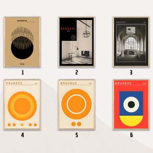 Bauhaus Poster Print | Modern Wall Art | Bauhaus Exhibition Poster | Mid Century Modern | Minimalist Retro Wall Art | Bauhaus Decor