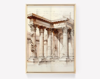 Greek Column | Greek Column | Greek Mythology Art | Greek Sculpture Decor | Aesthetic Room Decor | Ancient Greek