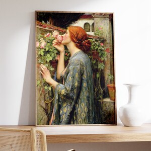 Impresión Premium / John William Waterhouse / El alma de la rosa (1908) / Cartel vintage / Impresión de bellas artes / Impresión de calidad de museo