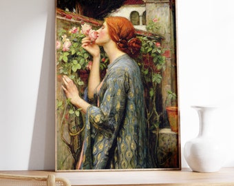 Premiumtryck | John William Waterhouse | Rosens själ (1908) | Vintageaffisch | Konsttryck | Tryck av museikvalitet