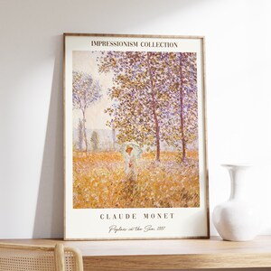 Claude Monet Poster | Pappeln in der Sonne | Monet Wandkunst | Monet Druck | Herbst Gemälde | Ausstellungsplakat | Vintage französische Kunst