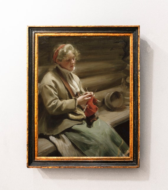 Olav Stedje När solen rinn 北欧AOR名盤 Anders Zorn - Girl From Dalecarlia Knitting, Cabbage Margit (1901