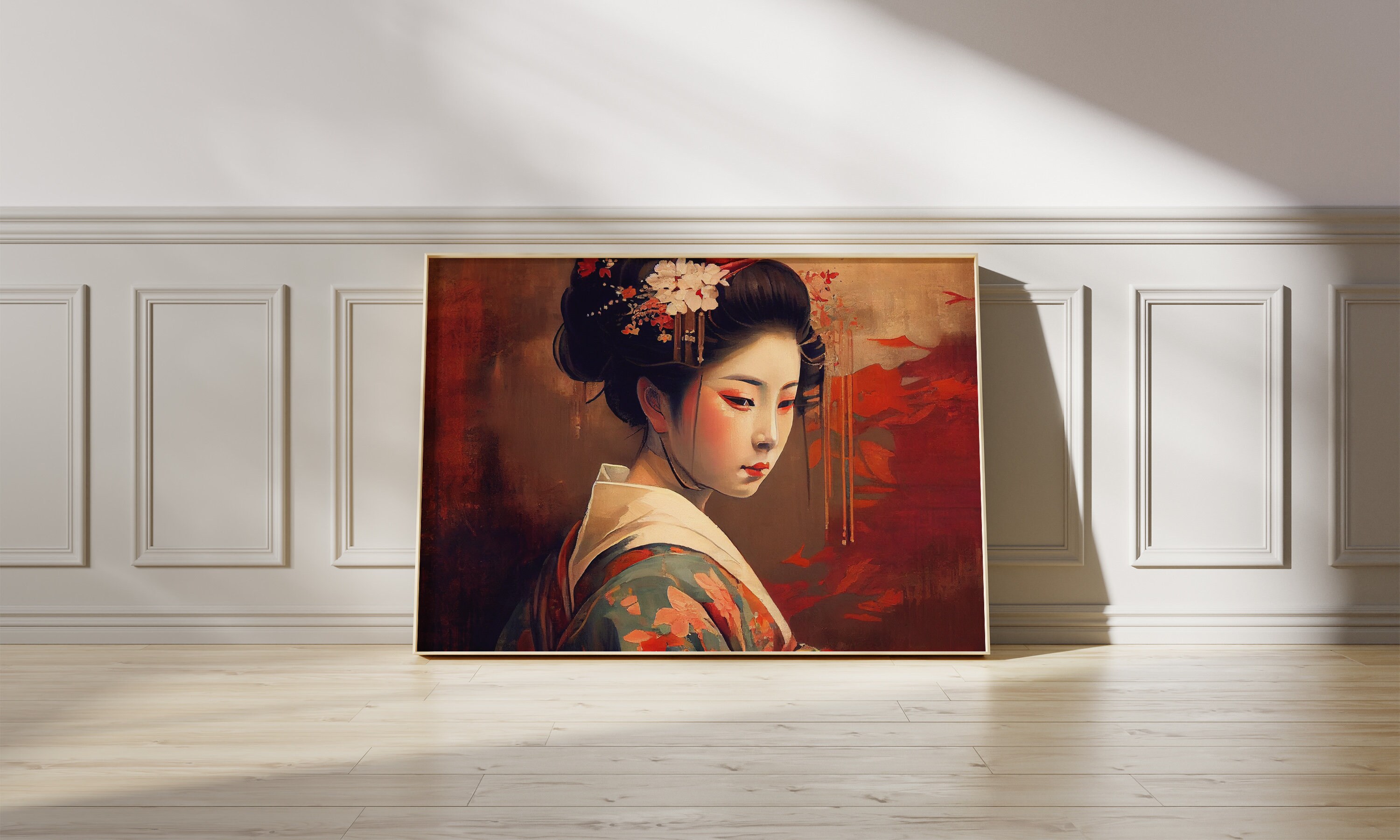 Japanese Wall Art | Geisha Poster | Geisha Art Print | Vintage Painting ...