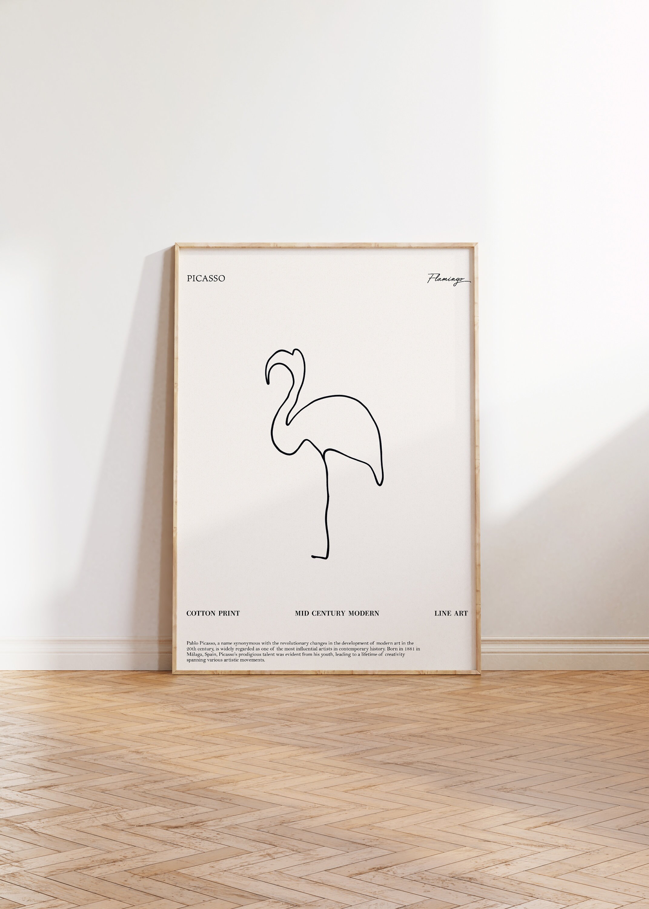 Picasso Print | Line Art Print | Flamingo Drawing Wall Art