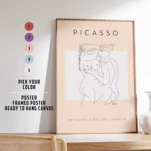 Line Drawing Print | Mid Century Modern | Line Art Print | Picasso Exhibition Poster | Cottagecore | Famous Beautiful Girl | Antique Print