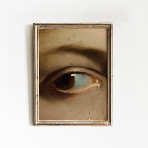 painting details of eyes | Dark Academia | Caravaggio Oil Painting | Detailed Painting | Detailed Artwork | Aesthetic Art Decor | Wall Art