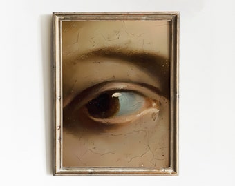 painting details of eyes | Dark Academia | Caravaggio Oil Painting | Detailed Painting | Detailed Artwork | Aesthetic Art Decor | Wall Art