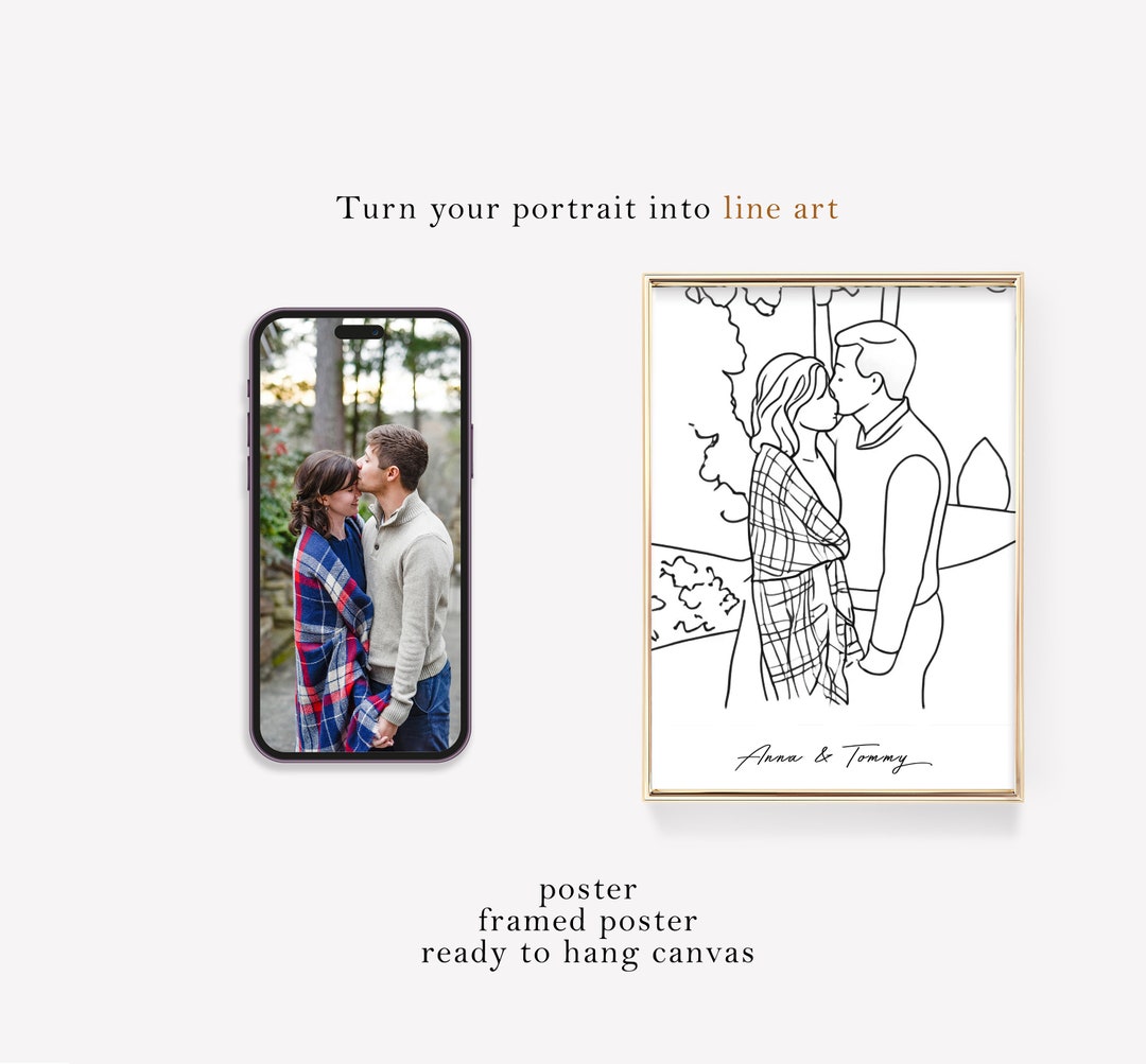 Custom Single Line Custom One Line Drawing | Personalized Drawing | One Line Portrait ...
