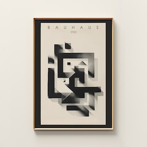 Bauhaus Wall Art | Bauhaus 1923 Print | Vintage Poster | Minimalist Wall Decor | Geometric Art | Mid Century Modern | Living Room Wall Art