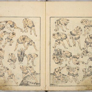 Katsushika Hokusai Sumo | Japanese Art Print | Martial Arts Decor | Vintage Print | Wall Art | Home Decor