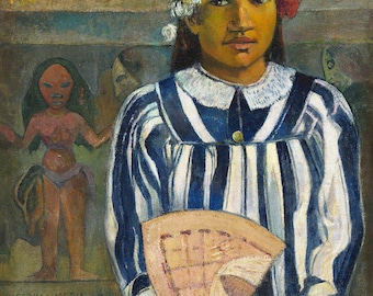 Gauguin Masterpiece | Tehamana Print | Vintage Painting | Tahitian Art | Gauguin Artwork | Exotic Portrait
