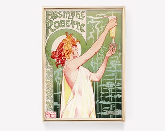 Premium print | Art-nouveauposter | Vintage schilderij | Halverwege de eeuw | Alcoholverfschilderij | Kunstafdruk | Print van museumkwaliteit