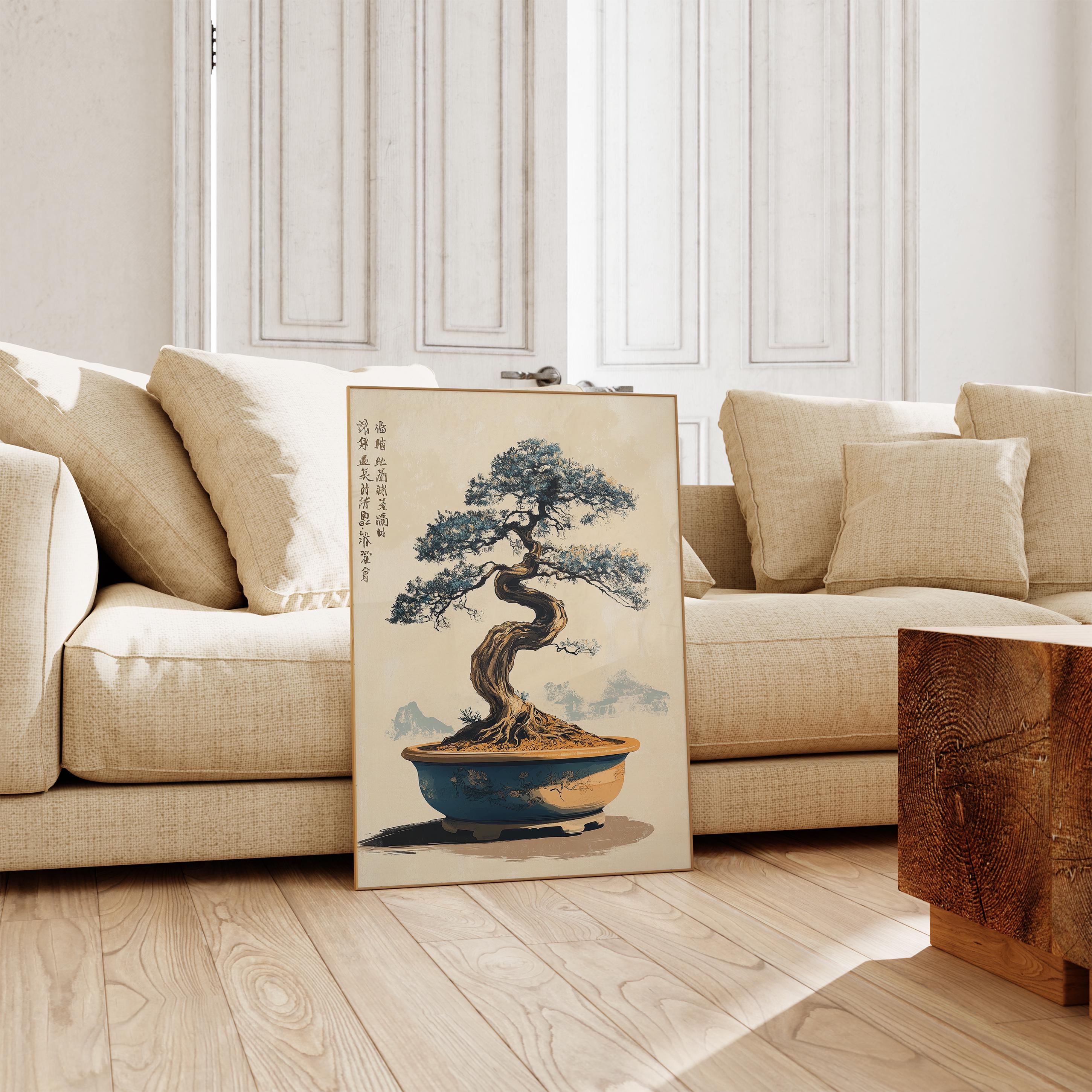 Vintage Bonsai Print | Antique Tree Art | Japanese Style | Bonsai