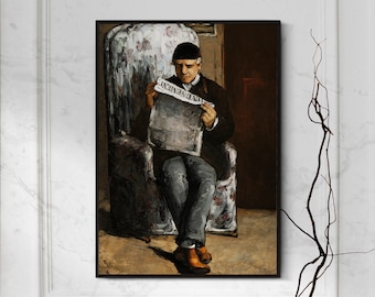 Paul Cézanne - Il padre dell'artista, legge L'Événement (1866) - Pittura classica Poster Stampa Regalo Museo Casa Arte da parete - Padre Cezanne