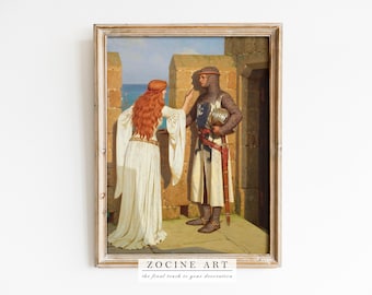 Edmund Leighton - The Shadow (1909) - Classic Painting Poster
