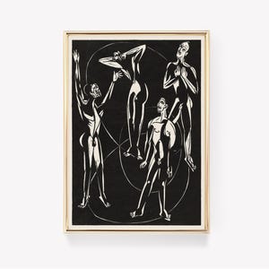 Vintage Dancer Art | Expressionist Dance Print | Antique Dancers | Wall Art | Vintage Painting |