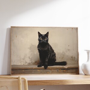 Vintage Black Cat Print | Victorian Dark Academia | Halloween Wall Art ...