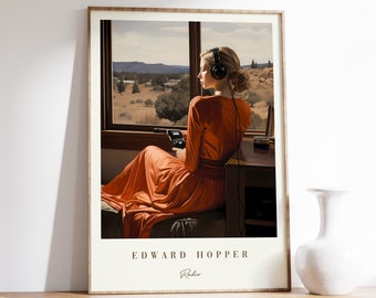 Radio Painting | Edward Hopper | Radio Poster | Mid Century Modern | Art Nouveau | Home Decor