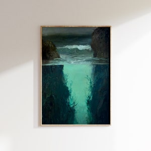 a painting hanging on the wall of a room