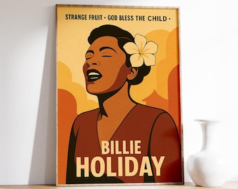 Billie Holiday Jazz Music Iconic Poster Shed Home Retro Metal Wall