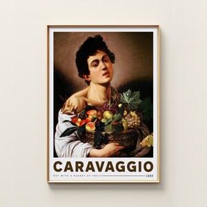 Caravaggio Art Print Boy With a Basket of Fruit 1593 - Etsy