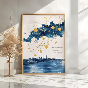 Benutzerdefinierte Sternenkarte | Die Nacht, in der wir uns trafen | Wo wir uns trafen Karte Poster | Hochzeitsgeschenk Print | Valentinstag | Nachthimmel Poster | Erstes Date Geschenk
