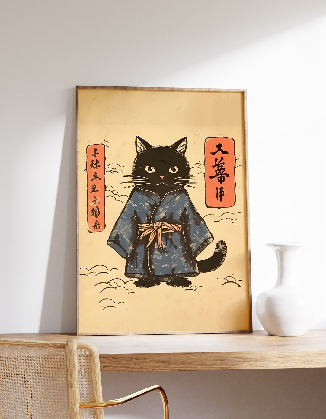 Vintage Japanese Cat Print | Cat Lovers Gift | Funny Cat Print ...